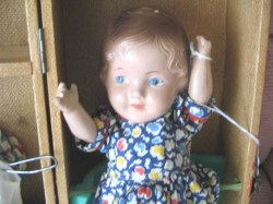 11.5'' GEORGENE AVERILL 20S-30 COMPO PATSY TYPE DOLL, TRUNK, SKIS